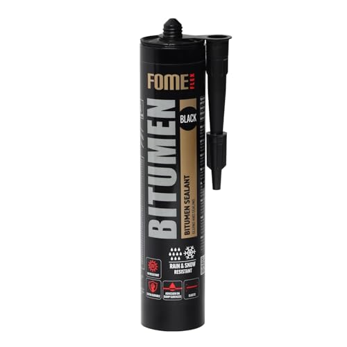 Fome Flex Bitumenkleber,1 x 310 ml witterungsbeständiger Bitumendichtstoff, Dichtmasse & Kaltkleber für Reparaturen & Abdichtung von Dachrinnen, Dachbeschichtungen, Schindeln, Ziegel - Schwarz Fome Flex Bitumenkleber,1 x 310 ml witterungsbeständiger Bitumendichtstoff, Dichtmasse & Kaltkleber für Reparaturen & Abdichtung von Dachrinnen, Dachbeschichtungen, Schindeln, Ziegel - Schwarz