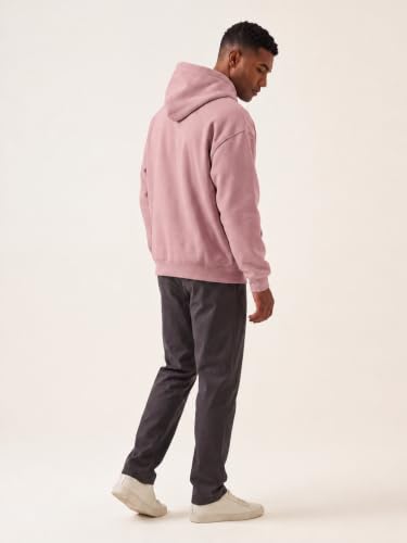 Image of JMIERR Mens Fleece Lined Oversized Hoodie Pullover Sweatshirts | Fall Winter Cozy fleece-lined pullover, adjustable drawstring hood, kangaroo pocket, regular fit, machine wash