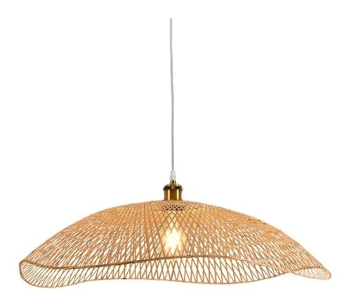 Abat-jour de plafond en rotin naturel pour une grande suspension de salle