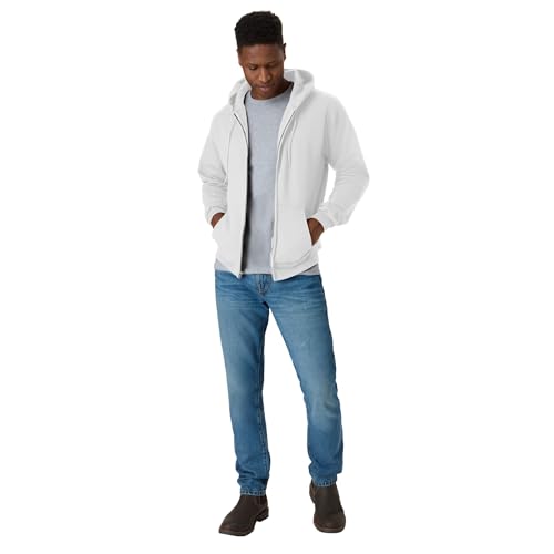 Image of Hanes Men's Zip-up Hoodie, Ecosmart Fleece Full-zip Hoodie for Men, Hooded Sweatshirt