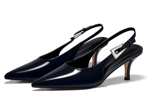 Image of Coutgo Womens Slingback Heels Kitten Low Heel Dress Shoes Closed Pointed Toe Buckle Pumps Work Wedding Shoes