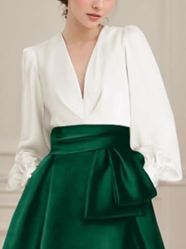 Satin Long Sleeves Prom Dresses for Women Elegant Evening Dress Long A Line Wedding Guest Dress with Pockets4