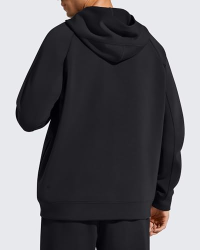 G4Free Winter Hoodies for Men Fleece Lined Sweatshirts Raglan Sleeve Loose Fit Casual Lounge Pullover Outfits with Pocket(Black,M) — view 5