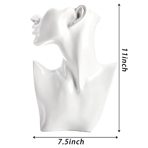 SOUJOY Jewelry Mannequin Display, Resin Display Stand Bust, Boutique Earring Holder Organizer for Show Jewelry Necklace - Image 2