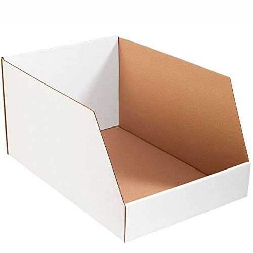 Image of Tape Logic TLBINJ201810 Jumbo Open Top Bin Boxes, 20 inch x 18 inch x 10 inch, White (Pack of 25)