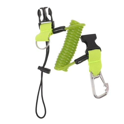 Abaodam Cordón de Buceo en Espiral Amarillo con Clip de Liberación Rápida, Cuerda Anti-pérdida Resistente para Cámara Subacuática y Accesorios de Buceo, Adecuado para Inmersión y Snorkel