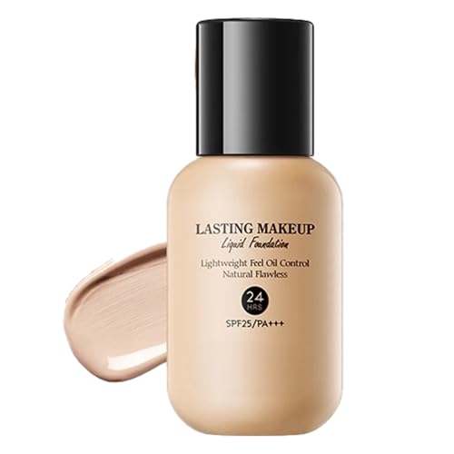 Base Líquida de Cobertura Total Resistente al Agua - Acabado Mate Sin Aceites, Maquillaje de Fondo Perfecto y Uniforme ﻿ (01)