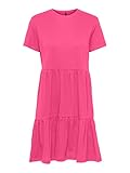 ONLY Women's ONLMAY S/S O-Neck Peplum Dress Box JRS Kleid, Shocking Pink, L