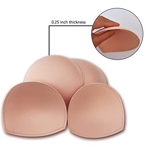 WMugthome 3 Pair Sewn Bra Pads Inserts for Women's Sports Yoga Bra to Hide Nipples or Bra Inserts Push Up3
