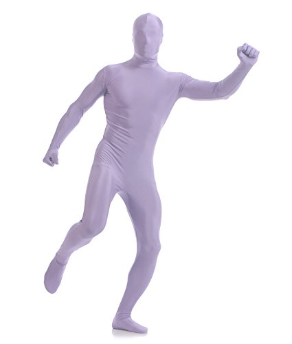 Men's Well Fit Elastic Unitard Full Body Tights Suit Costumes Spandex Zentai Bodysuit (XXXL, Light Purple)