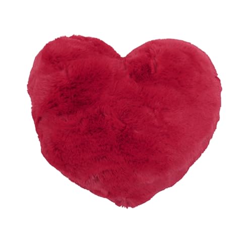 CB Home & Style Kissen Herz Herzkissen 40 x 30 cm weich plüsch Dekokissen Sofakissen (Rot)