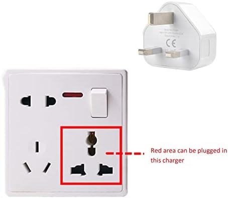 Ashley GAO UK Mains Wall 3 Pin Plug Adaptor Charger Power With USB Ports For Phones Tablets For Samsung For IPhone 2 USB White