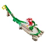 Hot Wheels Mario Kart Piranha Plant Track Playset with Gravity Launcher, Attaching Plant and Yoshi Kart Vehicle