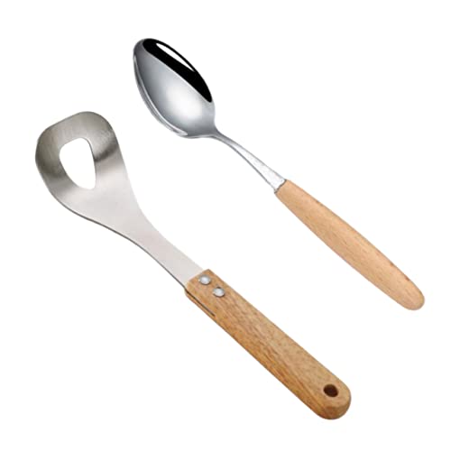 SOLUSTRE 2 Piezas cuchara de albondigas herramienta para hacer albóndigas manejar cucharas de albóndigas con mango de madera cucharas para albóndigas caseras Gadgets de cocina Reutilizable