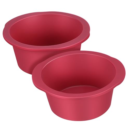 Cabilock 2pcs Silicone Cake Non Stick Round Baking Pans for Cheesecakes and Creative Cakes Heat for Beginners and Versatile Baking Projects