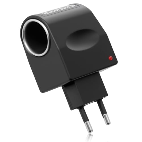 CABLEPELADO - Adattatore di corrente da parete a 12 V DC per auto | Convertitore da AC a DC con presa accendisigari | Trasformatore di potenza stabile | Protezione da sovratensione