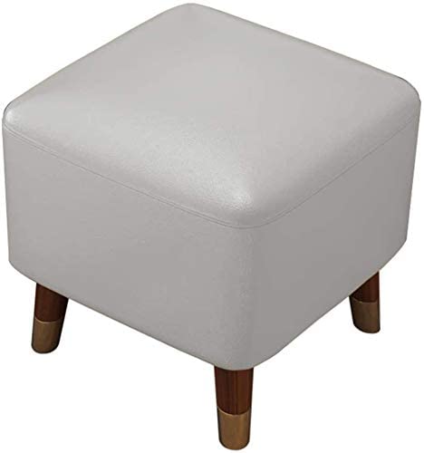 Repose-Pieds canapé gris 40x40x40cm en cuir PU et tabouret bas moderne