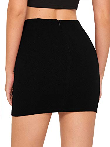 Shein Women's Casual Floral Embroidered Bodycon Short Mini Skirt Black M #TOP1