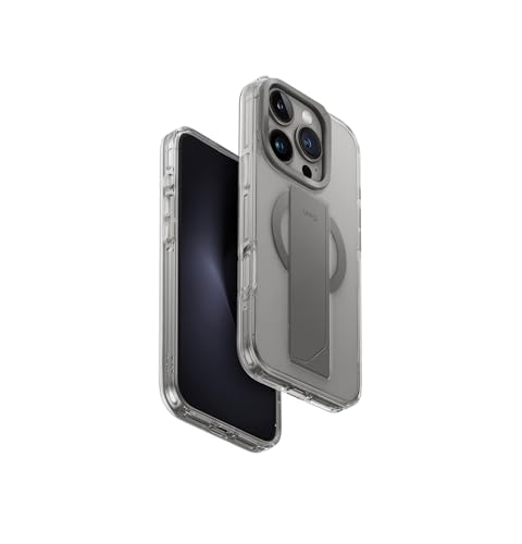 UNIQ HELDRO Max Coque pour iPhone 16 Pro (Transparent) | FlexGrip™ Étui de téléphone Multifonction + Chargeur magnétique + Support pour Appareil Photo