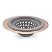COOK with COLOR Flexible Silicone Kitchen Sink Strainer Rose Gold Copper Large Wide 4.5’ Diameter Rim/Grey Silicone Durable Drain Basket Traps Food Debris and Prevents Clogs