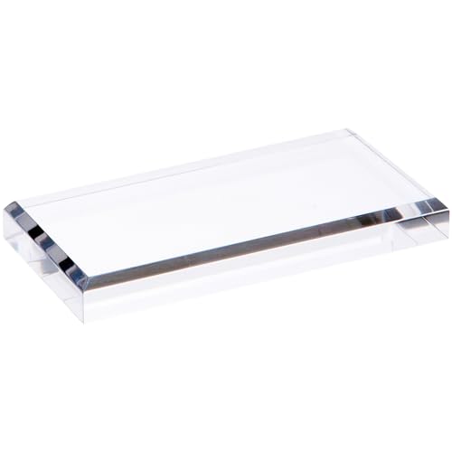 Plymor Clear Acrylic Rectangular Beveled Display Base, 4