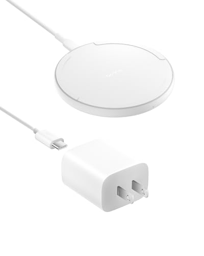 Belkin Wireless Charging Pad 15W - Qi Charger, Charging Station for Apple iPhone 17, iPhone 16/15/14 Series, AirPods, Samsung Galaxy S25, Galaxy S24, Pixel 10 - Power Supply and Cable Included - White