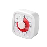 タイムタイマー 60分ビジュアルタイマー ラーニングタイマー 子供 可愛い おしゃれ 大画面 無音 知育時計 勉強用タイマー キッチンタイマー 時間管理 オフィス/家庭/学校対応 ホワイト