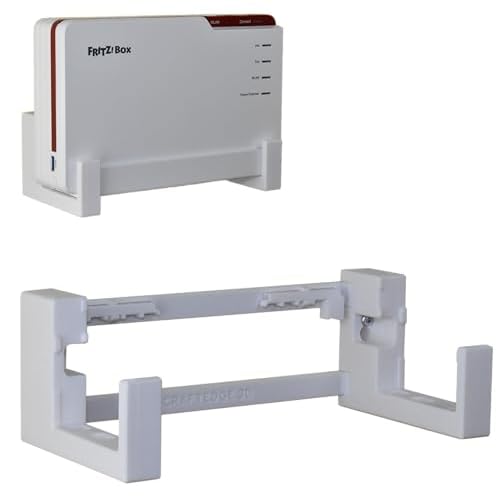 EasyClick passgenauer Wandhalter für AVM Fritz!Box 5690 Pro, auch als Deckenhalterung, sicher einrastend, in jeder Richtung montierbar, inklusive Montagematerial. 7 cm Wandabstand.