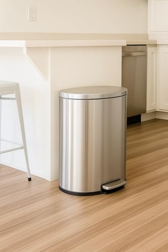 Basurero de Cocina de Acero Inoxidable 50L con Tapa de Pedal miniatura 3