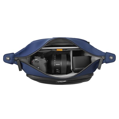 Image of Vanguard VEO Lite S4L Camera & Everyday Shoulder Bag (Navy) - Fits Mirrorless Camera + 1-2 Lenses, 8.3 inch Tablet Sleeve, Removable Dividers, Easy-Clean Water-Resistant Design