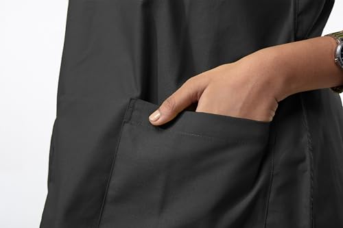 Image of UNIFORM CRAFT Women's Scrub Suits DSVX || 4 pocket scrubs | Ideal for doctors, dentists, vets, nurses & healthcare professionals (Black, M)