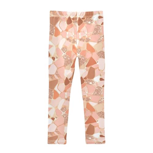 Rose Gold Pink Glitter Kids Baby Girls Basic Leggings Stretch Full Length Leg Yoga Pants Gym2