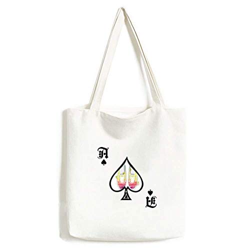 Sac à main en toile peinte à la main avec motif poker et lavable en machine