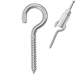 304 Edelstahl Schraubhaken, Metallhaken, Heavy Duty Screw Eye Hooks, Holzklemme Ring Eye Haken, Hängemattenhalterungen, Ösenbolzen (6.0 14 pcs +1 pcs 1/4