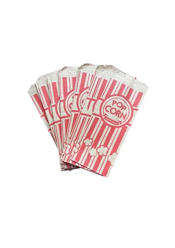 Paper Popcorn Bags For Parties, Carnivals, Movie Theaters 1oz Eco Friendly Kraft Paper (24)