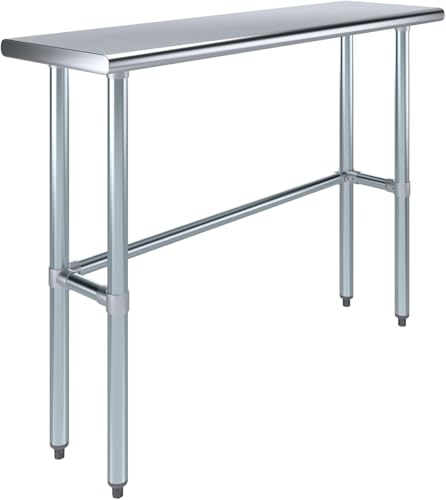 Image of 48 inchx14 inch Open Base Stainless Steel Work Table, NSF