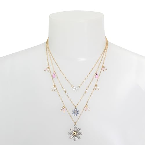Betsey Johnson Womens Daisy Layered Necklace3