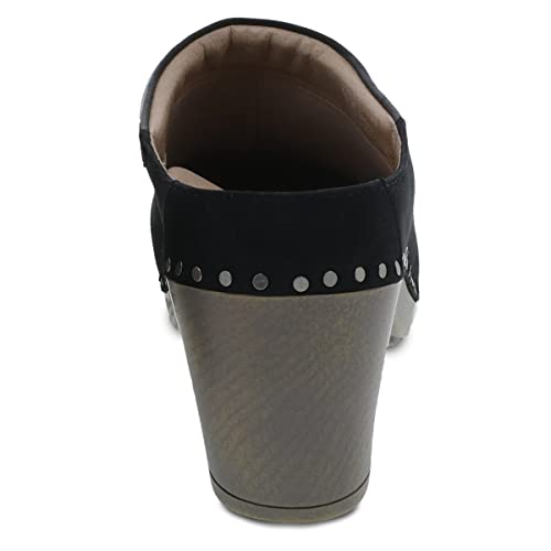 Dansko Women's Sammy Black Nubuck Heeled Mule 9.5-10 M Us - Slip On, Comfort #TOP4