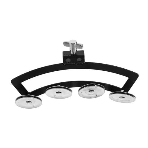 BESPORTBLE Drum Tambourine with Jingle Bells Mountable Handbell Instrument for Beginners and Professionals Durable for and