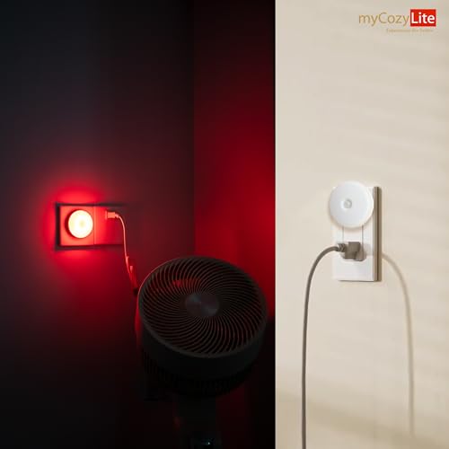 Image of myCozyLite Red Motion Sensor Night Light, Red Light for Sleep, Night Lights Plug into Wall, Automatic ON Off, 2 Pack Motion Night Light for Bedroom, Bathroom, Kitchen, Hallways