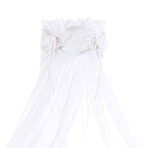 Ciel de lit babybay coton bio blanc et bleu diamant pour son cocon - 2