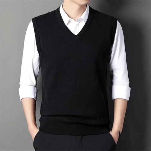 Men's Solid Color Sweater Vest Casual Warm Top All Seasons Comfortable Breathable Layering Essential4