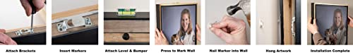 Image of Fletcher Picture Perfect No-Wire Hanging Kit | Keeps Frames Level with Flush Mount Hardware for Wall Art, Mirrors & Signs | Supports up to 50lbs. | Pack of 20 Kits