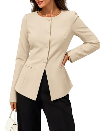 ZESICA Womens Business Casual Blazers Fall Long Sleeve Button Suit