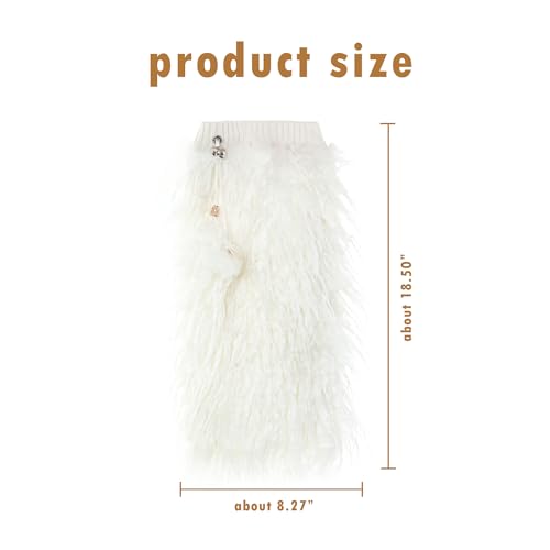 Image of Fur Leg Warmers Furry Faux Fur Winter Leggings Boot Cuffs Toppers for Women