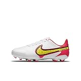 Nike Legend 9 Academy Fg/Mg Schuhe, White/Volt-Bright Crimson, 36 EU