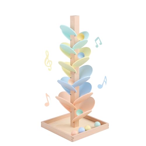 Marble Run Wooden Ball Drop Toys Toddlers 3-5 (Height: 19.9in) (1.1 Balls)