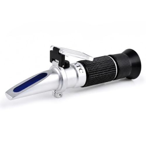 Alcohol & Brix Refractometer with ATC, 0-25% Alcohol (VOL) & 0-40% Brix Dual Scale, Handheld Optical Wine Refractometer for Grape Juice, Winemaking, Homebrew, Vineyard & Fruit Sugar Testing
