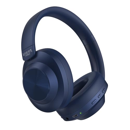 Vieta Pro Auricular Diadema Bluetooth con cancelación de Ruido ANC, Entrada Aux-in, micrófono Incluido, Gaming Mode, Dual Pairing y batería de hasta 50 Horas. Cascos Plegables con Carga USBC Way 5