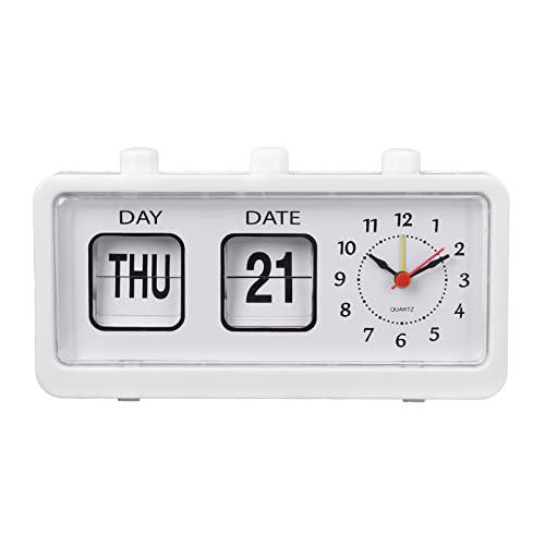 VOSAREA Date Timer Desk Clock Digital Calendar Clock Digital Clock Date Day Clock Week Clock Table Clock Led Clock Alarm Clock for Kids Time Clock Wall Clock Number Child White